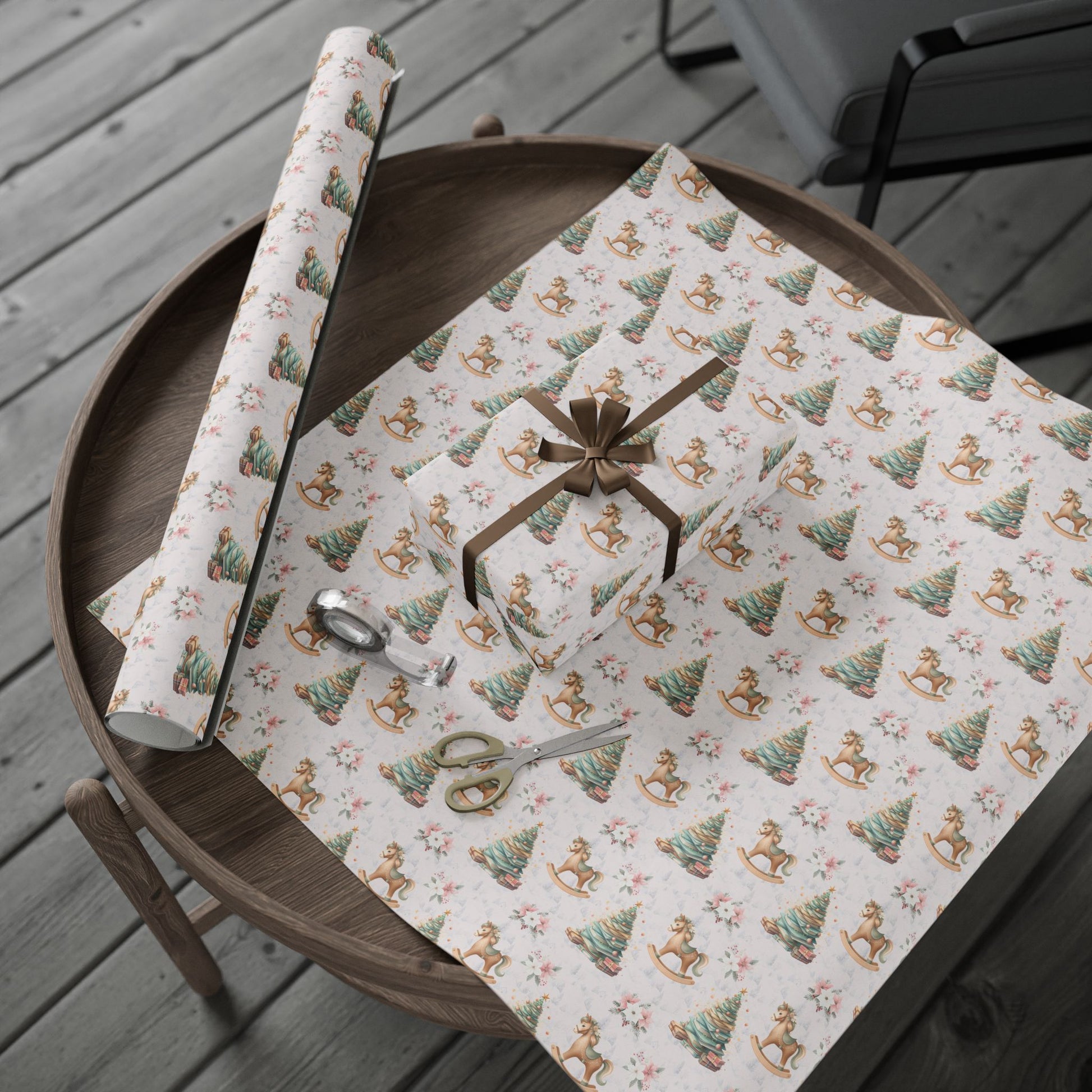 Rockin’ Around the Bookmas Tree – Vintage Holiday Wrapping Paper