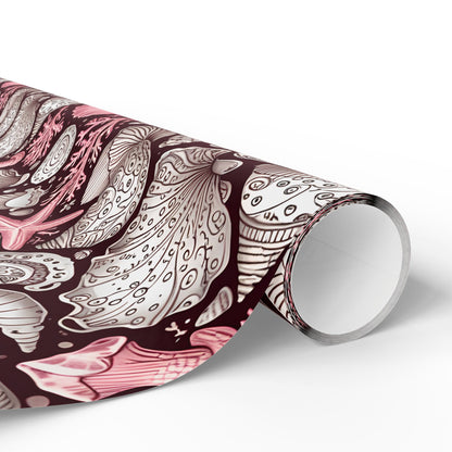Pink Seashell Beach Theme Wrapping Paper