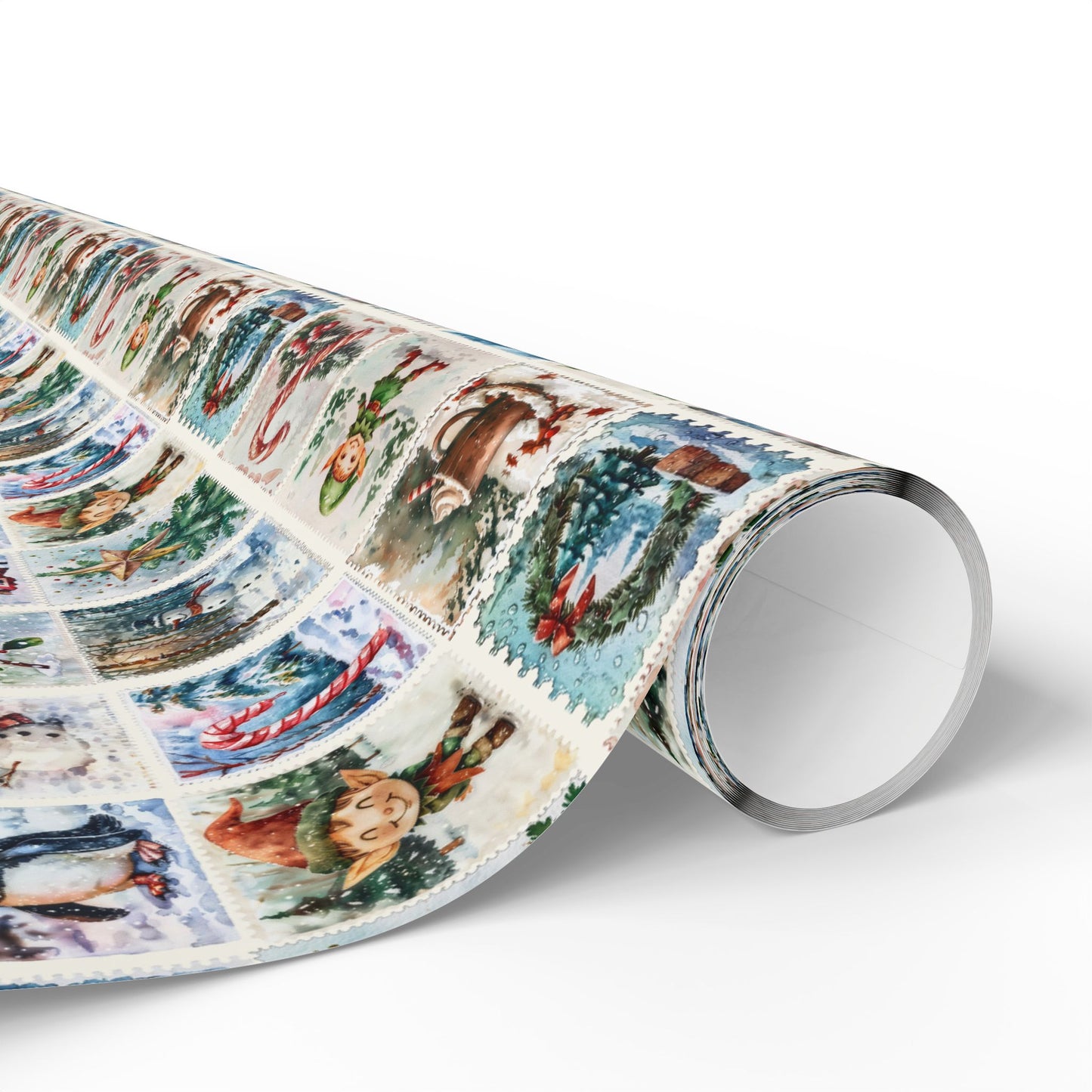 Sealed with a Sleigh – Vintage Christmas Stamps Wrapping Paper