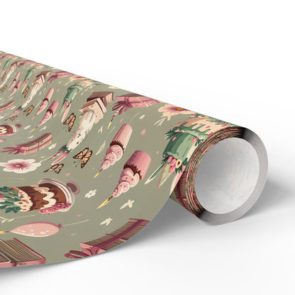 Festive Bunny & Cake Wrapping Paper Roll