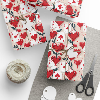 Queen of Hearts Playing Cards with Roses Being Painted Red
