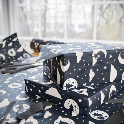 Wrapping Paper - Midnight Pines and Stars Wrapping Paper