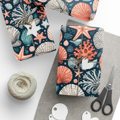 Beach and Ocean Seashells Gift Wrapping Papers