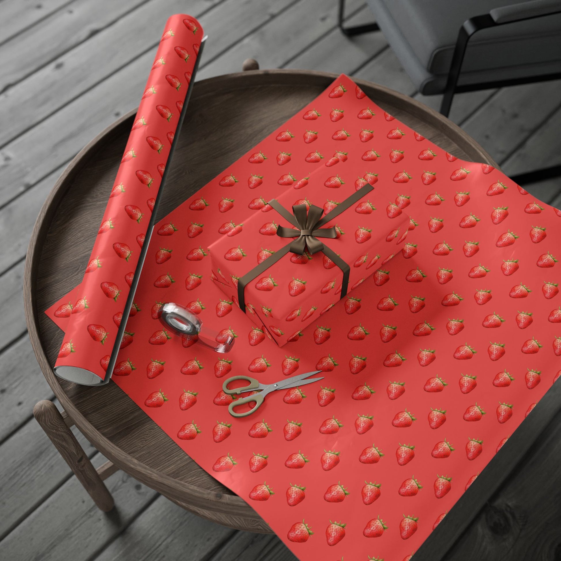 Red Strawberry Wrapping Paper