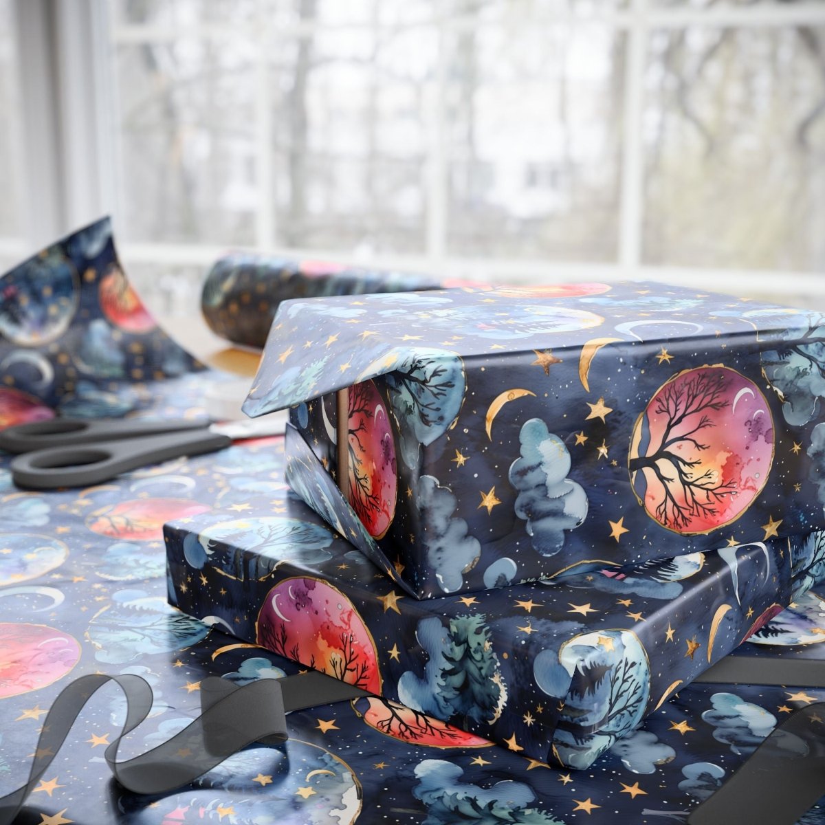 Cosmic Galaxy Wrapping Paper, Astronomical Gift Wrap, Solar System Party Decor, Space Birthday Wrap, Unique Holiday Gift Wrap