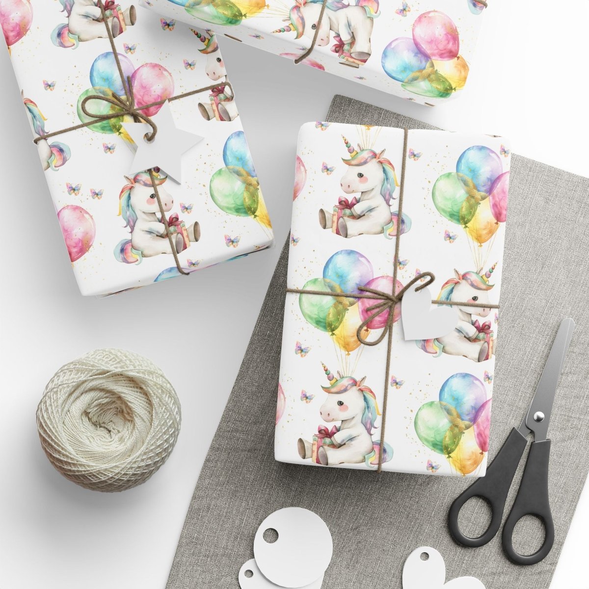 Balloons & Blessings – Birthday Unicorn Wrapping Paper