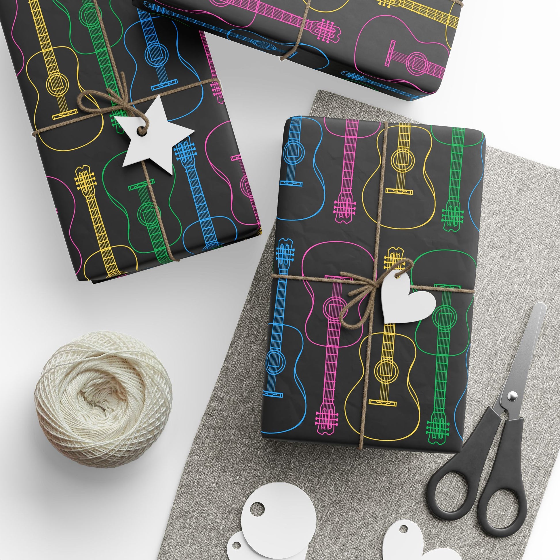 Wrapping Paper - Neon Guitar Design