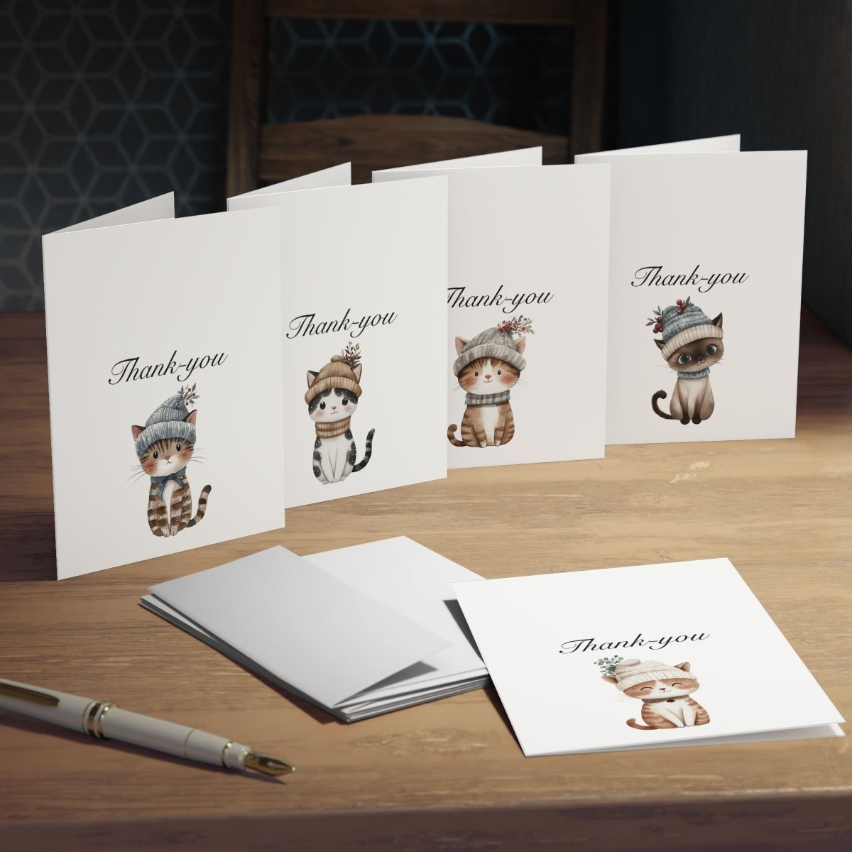 Cat Thank You Cards – 10 Pack | Blank Inside