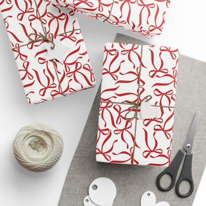 Ribbon Riot – Modern Red Bow Wrapping Paper