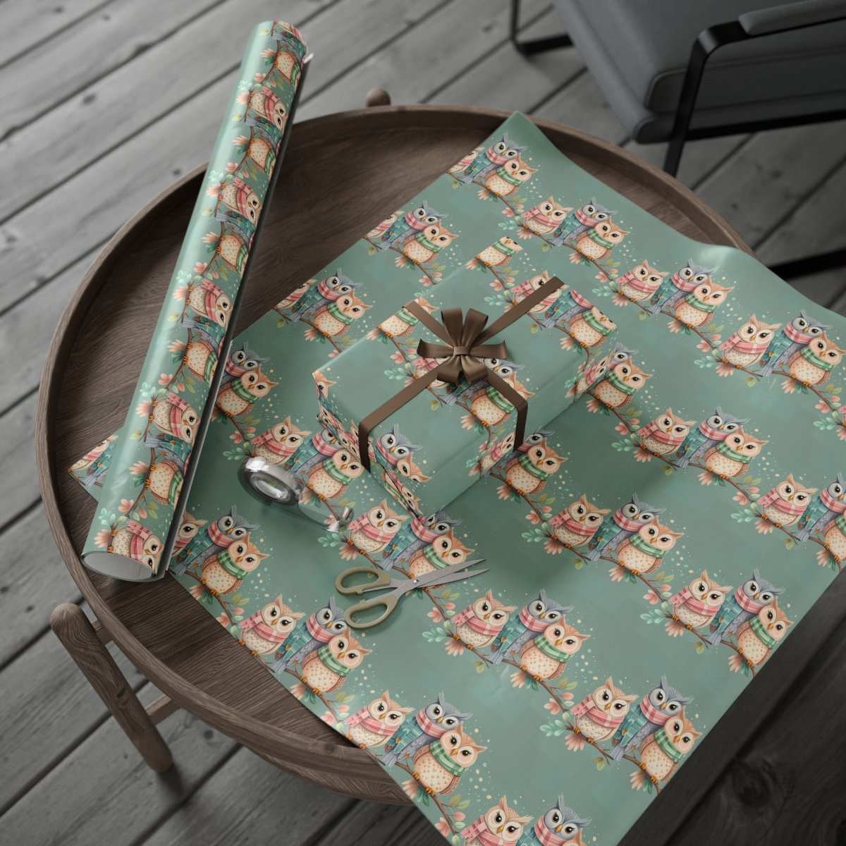 Owl-Themed Wrapping Paper, Whimsical Gift Wrap for All Occasions, Cute Animal Pattern, Eco-Friendly Gift Supplies, Birthday and Holiday Wrap