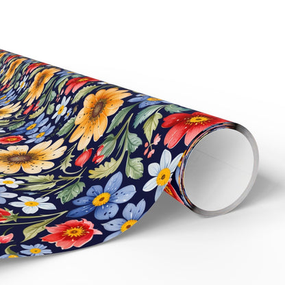 Floral Wrapping Paper Roll, Vibrant Gift Wrap for Birthdays, Weddings, and Special Occasions, Eco-Friendly Decorative Paper
