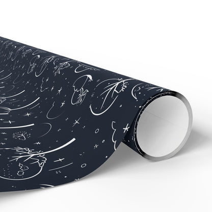Cosmic Themed Wrapping Paper - Unique Gift Wrap, Space Decor, Birthday, Holiday, Festive Event Use