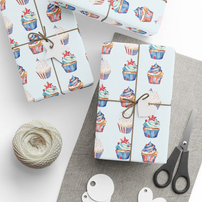 Festive 4th of July Cupcake Wrapping Paper