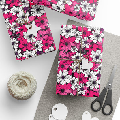 Pink & White Floral Wrapping Paper