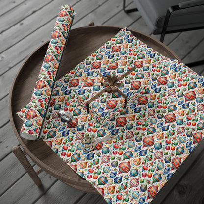 Shiny Things & Holiday Flings – Vintage Ornament Wrapping Paper That Slays