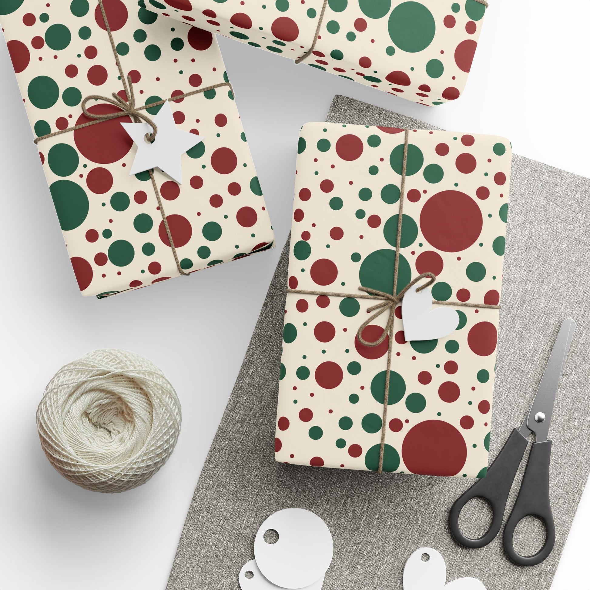 Festive Red & Green Dot Wrapping Paper