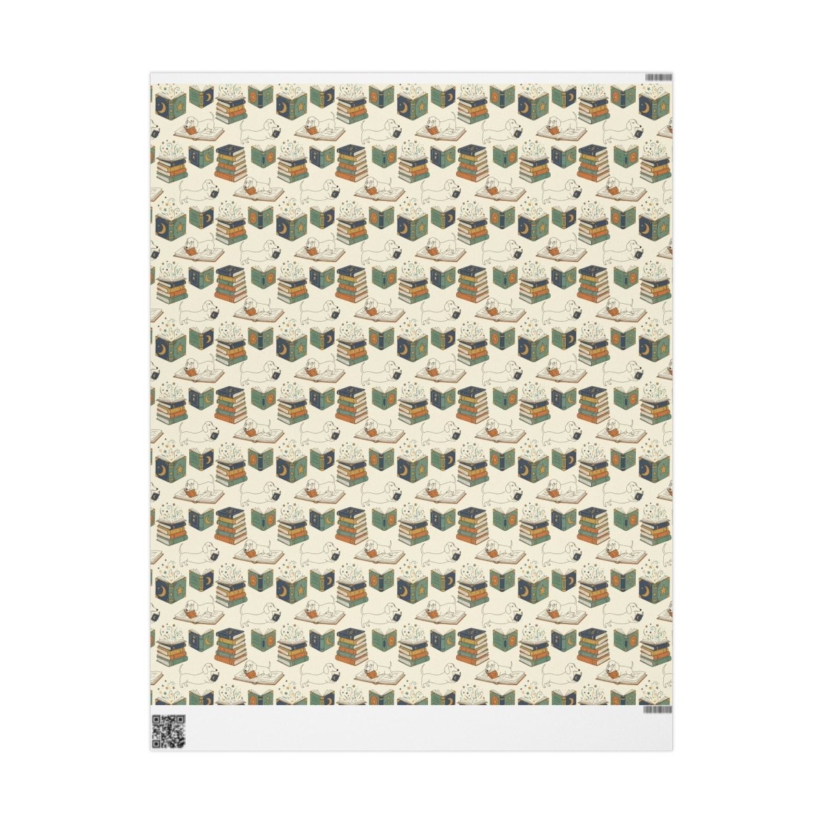 Novel Tails & Cozy Curls — Bookworm Dachshund Wrapping Paper