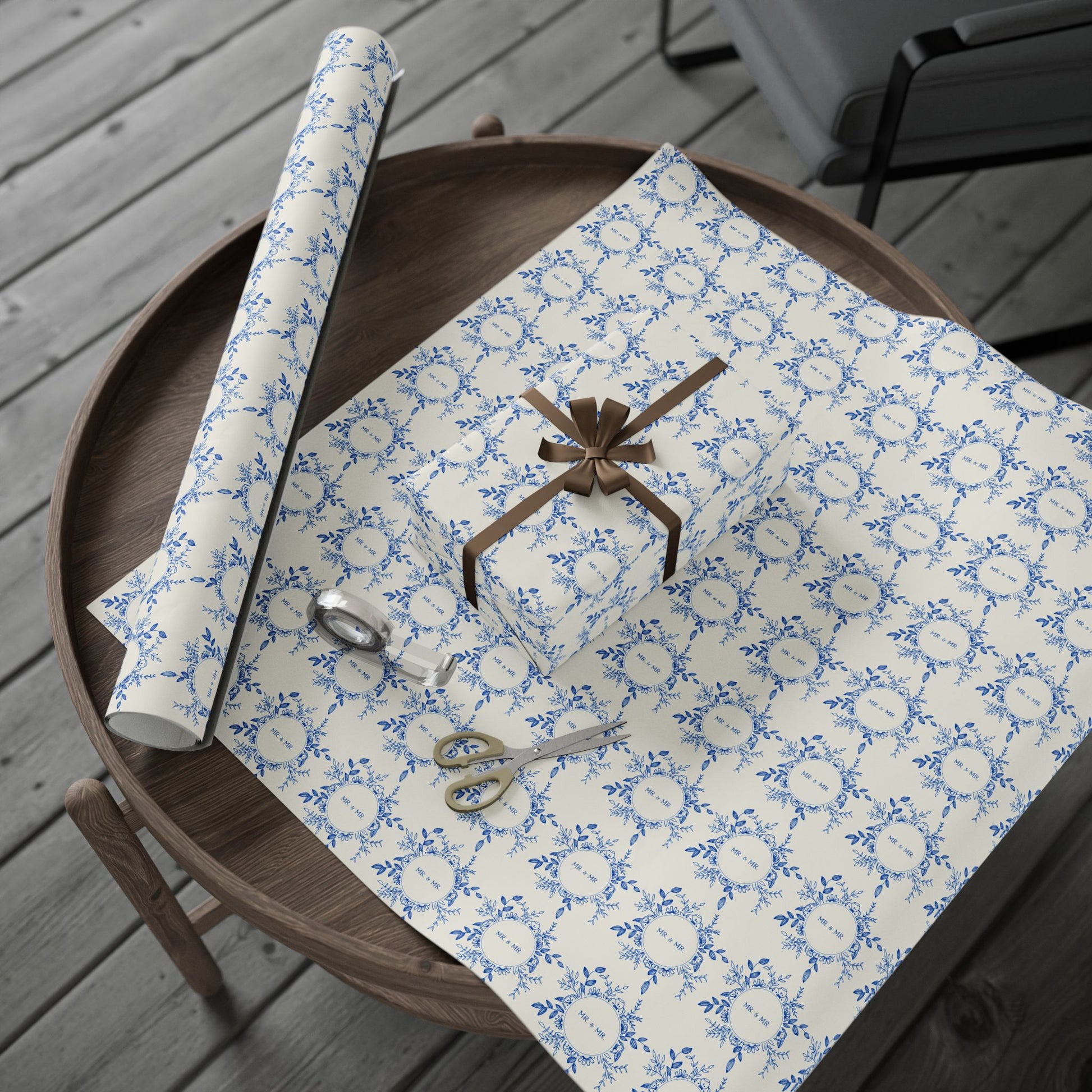 Mr. & Mr. Blue Gift Wrapping Paper