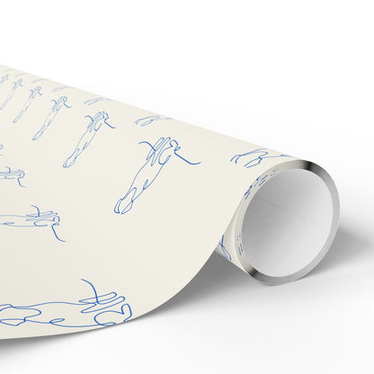 Blue Line Drawn Dog Design