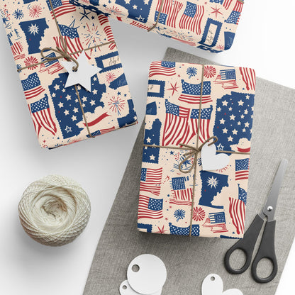 Patriotic Wrapping Paper for Celebrations