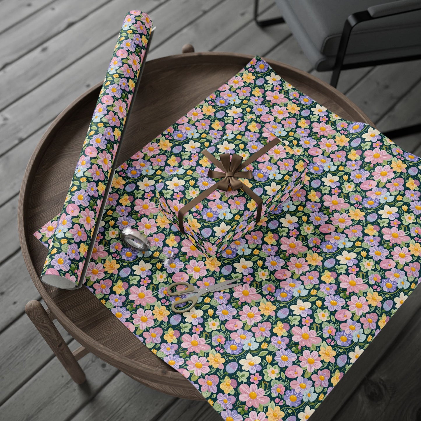 Vibrant Pastel Floral Wrapping Paper