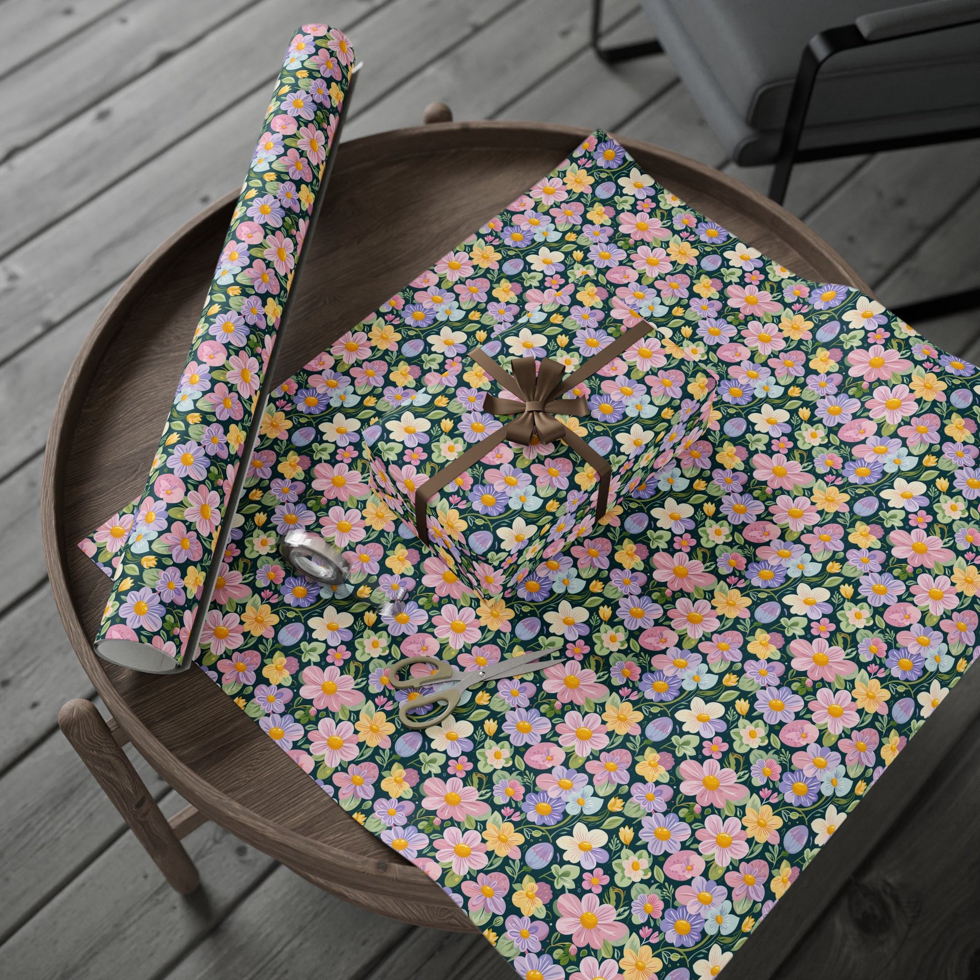 Vibrant Pastel Floral Wrapping Paper