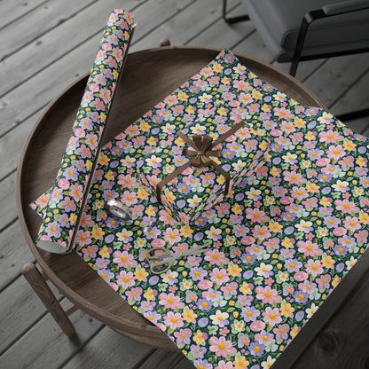 Vibrant Pastel Floral Wrapping Paper