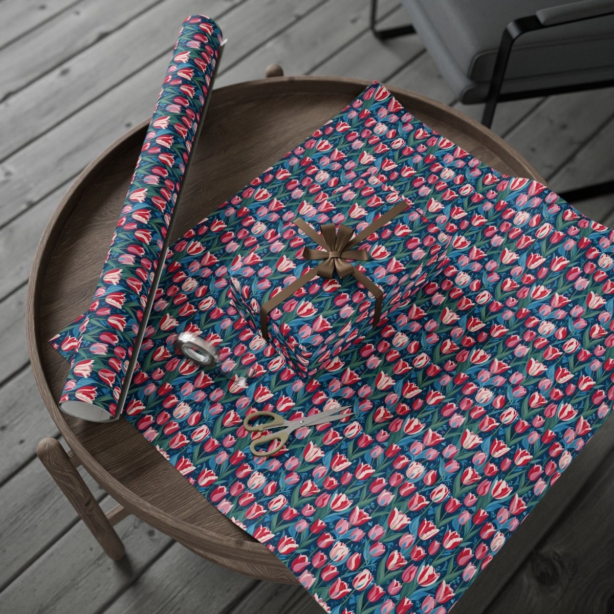 Vibrant Tulip Floral Wrapping Paper