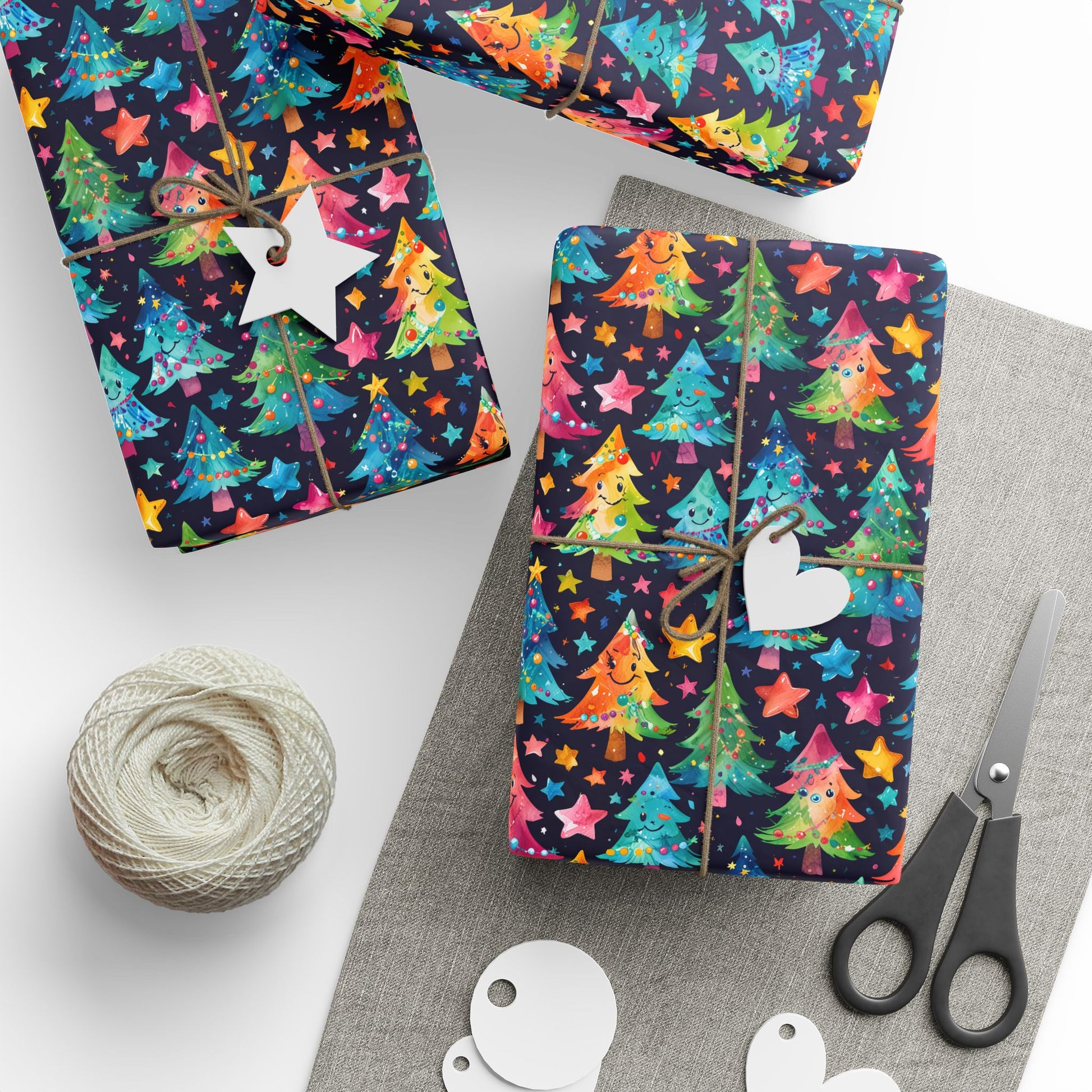 Tree - mendously Bright – Rainbow Christmas Tree Wrapping Paper