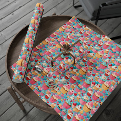 Valentines Cupcake Gift Paper