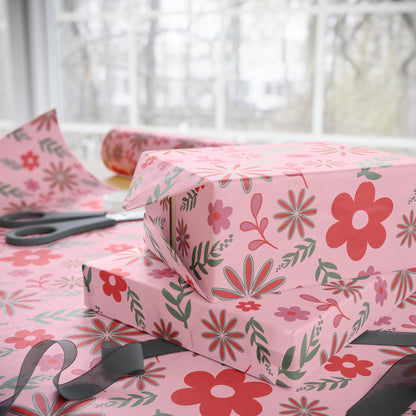 Pink Blossom Vintage Floral Wrapping Paper