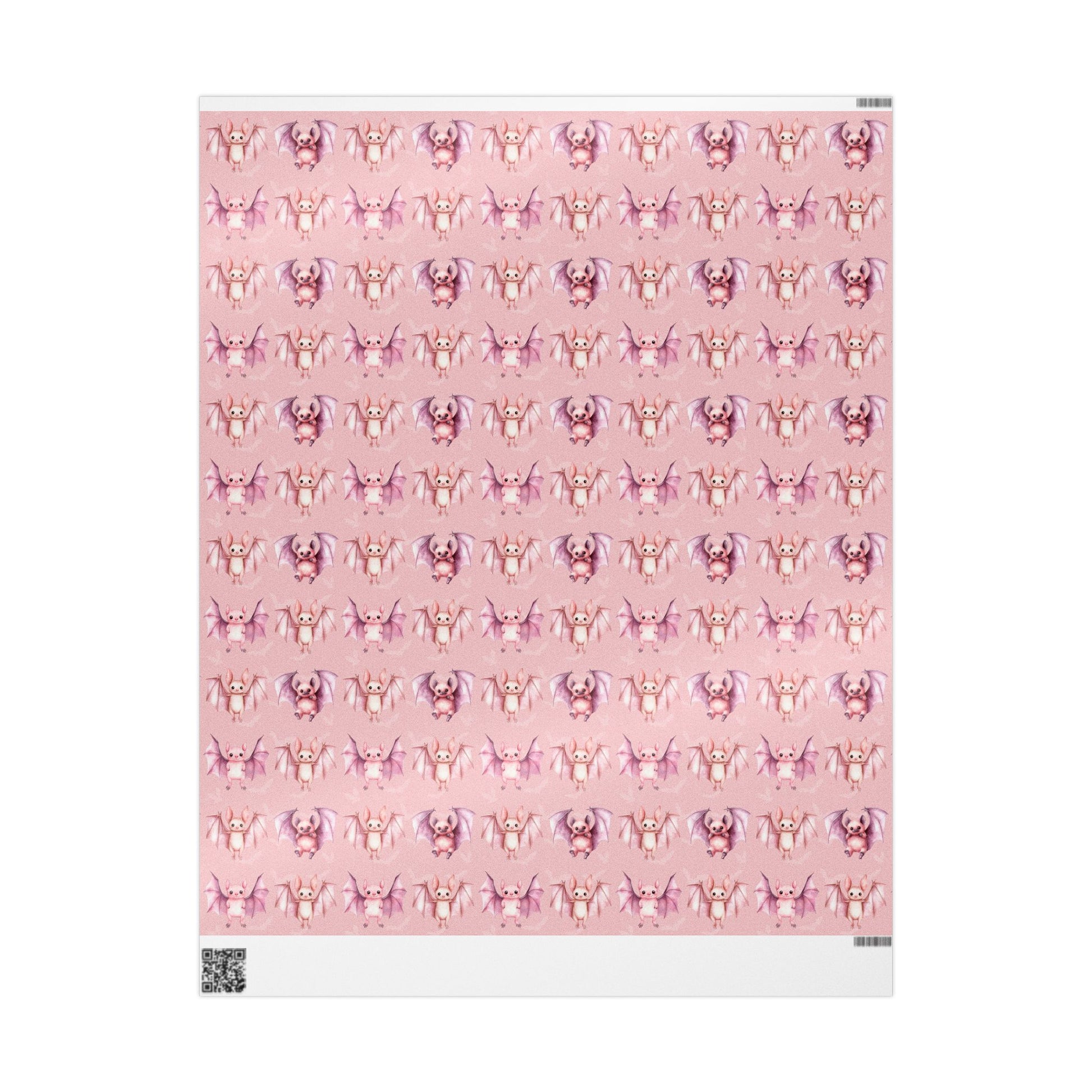 Batty & Blush – Pink Watercolor Bat Wrapping Paper