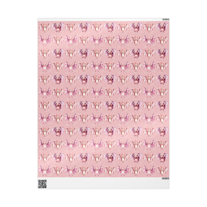 Batty & Blush – Pink Watercolor Bat Wrapping Paper