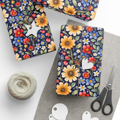Floral Wrapping Paper Roll, Vibrant Gift Wrap for Birthdays, Weddings, and Special Occasions, Eco-Friendly Decorative Paper