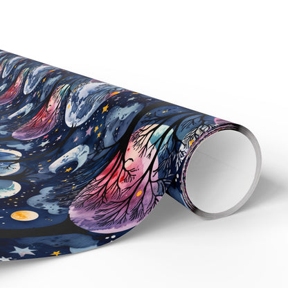 Starry Whimsy – Watercolor Galaxy Wrapping Paper