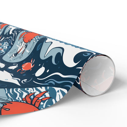 Silly Fisherman Wrapping Paper with Crab Design