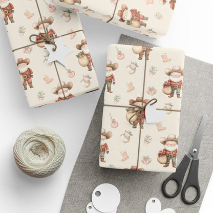 Santa’s Country Christmas – Western Cowboy Wrapping Paper