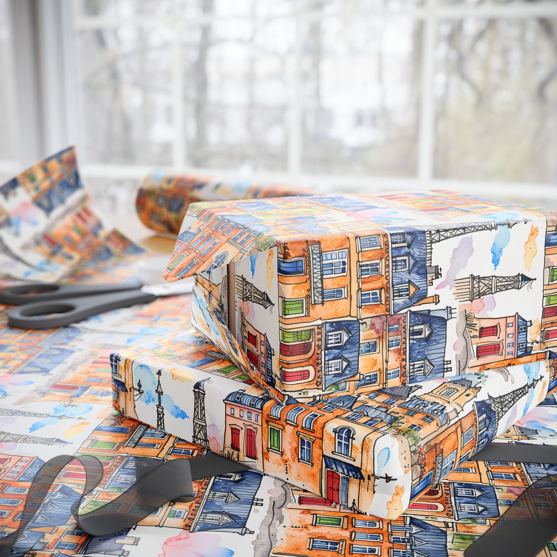 Abstract Cityscape Wrapping Paper