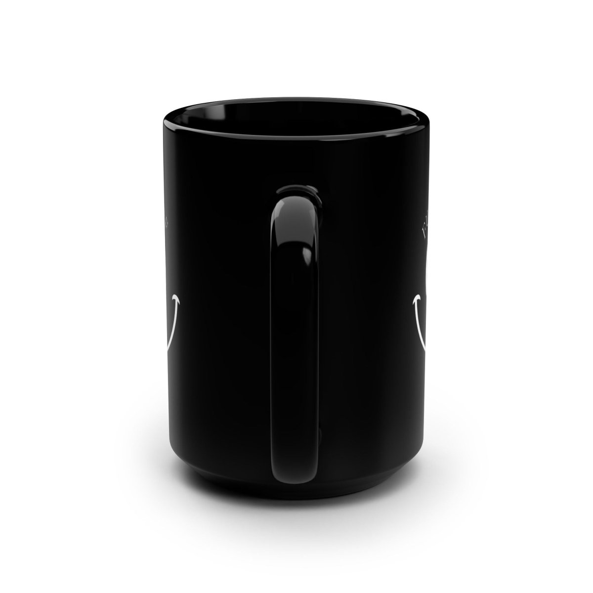 15oz Black Mug — Smiley Face with “Fuck Off” Graphic | Funny Novelty Coffee Cup