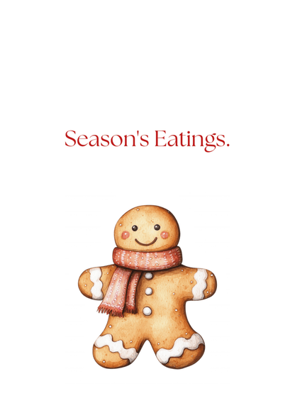 Gingerbread Cookies (Food - Set 2) Greeting Card Pack | Set of 25 Holiday Cards | BLANK Christmas Cards (Copy)