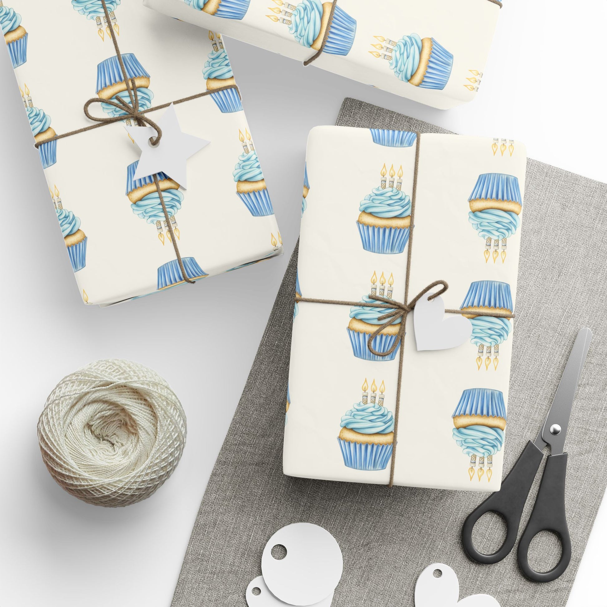 Festive Wrapping Papers with Cupcake Design
