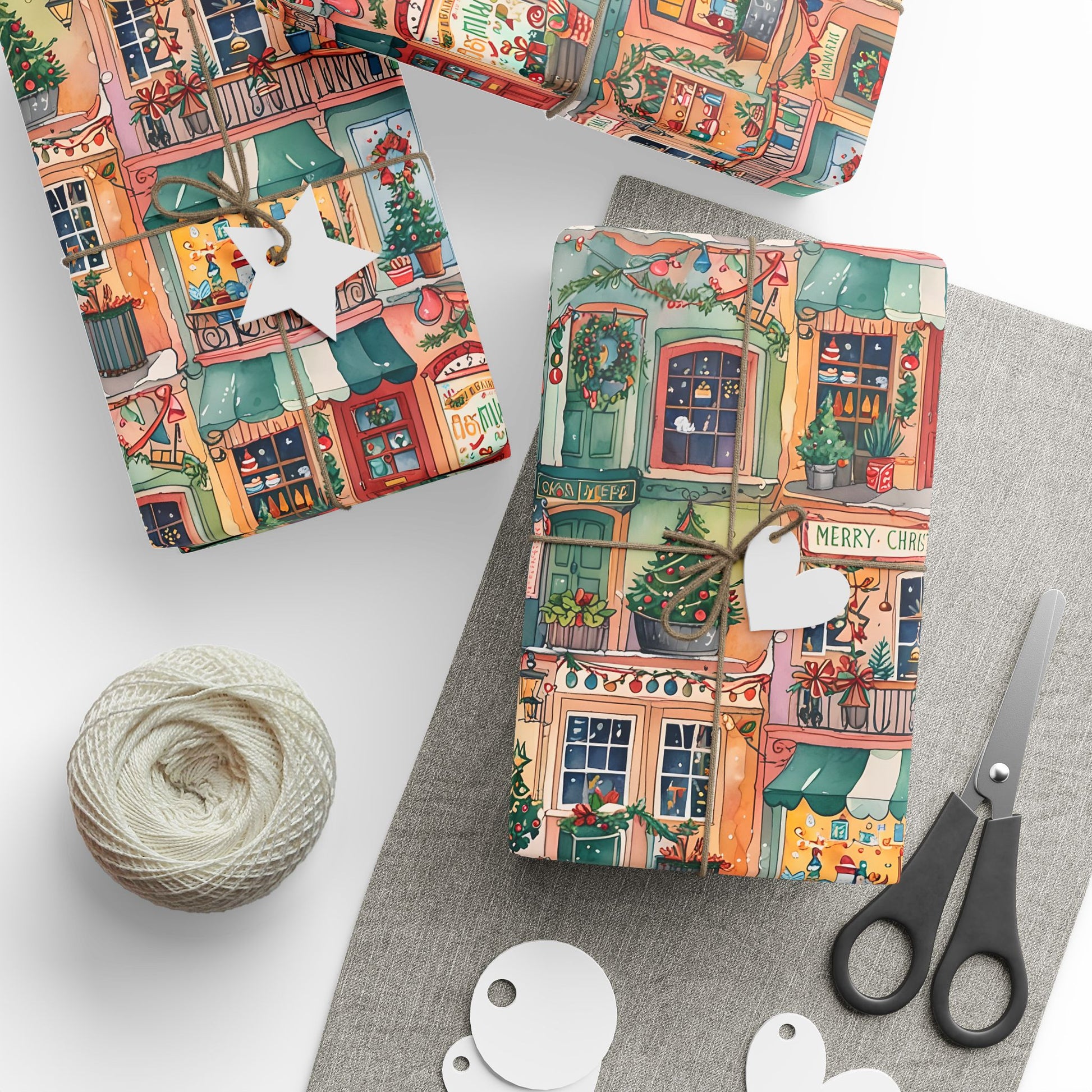Festive Village Frenzy – Christmas Town Wrapping Paper