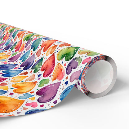 Vibrant Multicolor Heart Wrapping Paper
