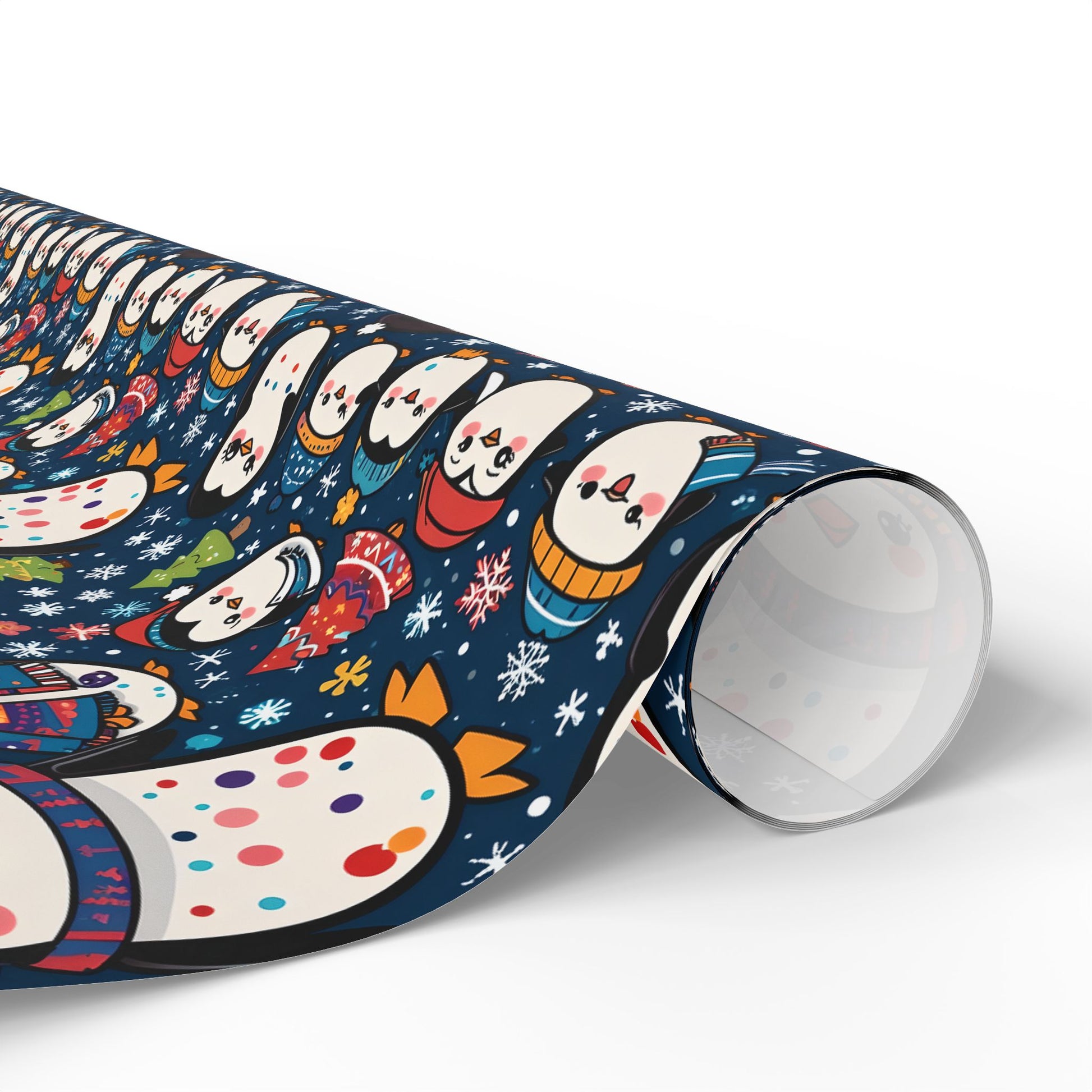 Waddle Wonderland – Cozy Penguins in Holiday Sweaters Wrapping Paper