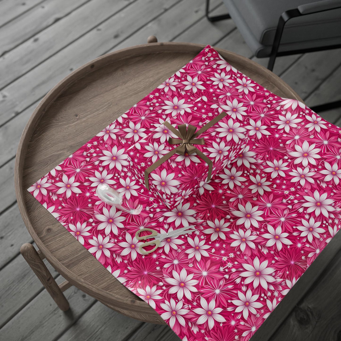 Pink and White Daisies Wrapping Paper