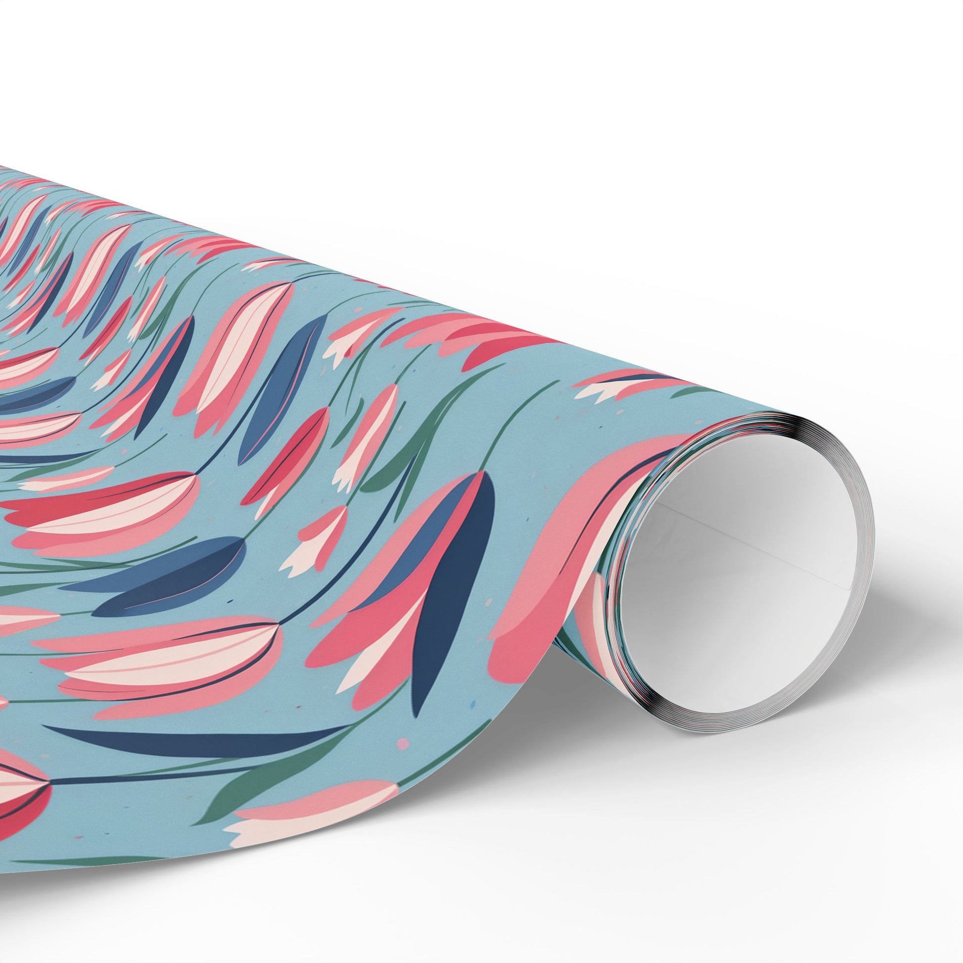 Chic Blue Tulip Wrapping Paper