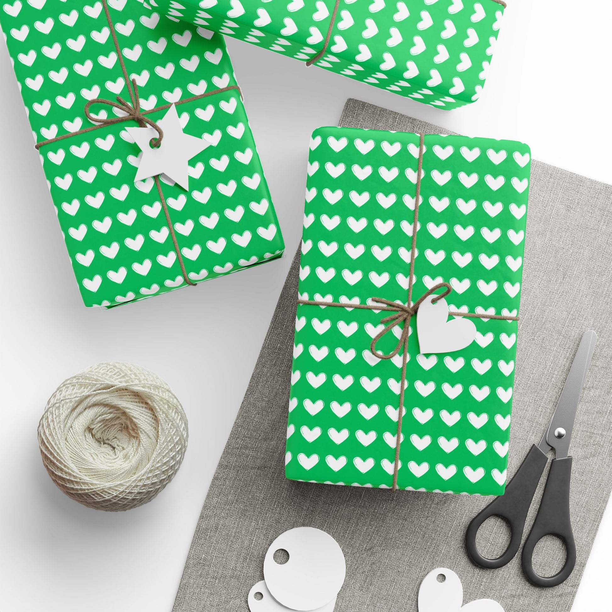 Green Love Hearts Design