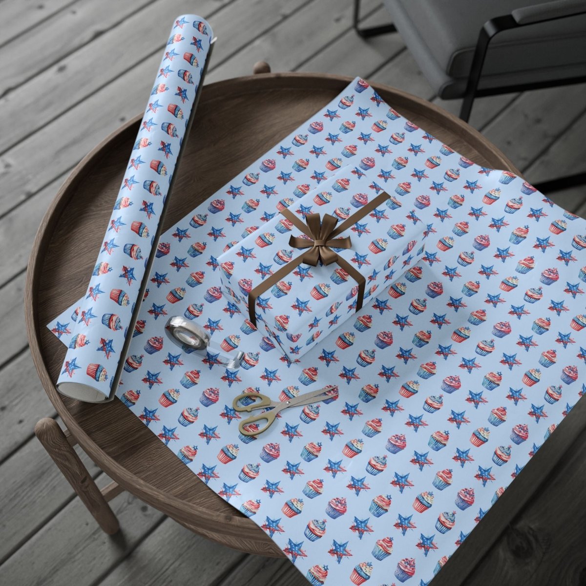 Patriotic Cupcake Wrapping Paper