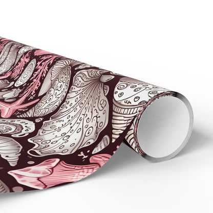 Pink Seashell Beach Theme Wrapping Paper