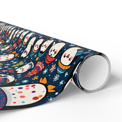 Waddle Wonderland – Cozy Penguins in Holiday Sweaters Wrapping Paper